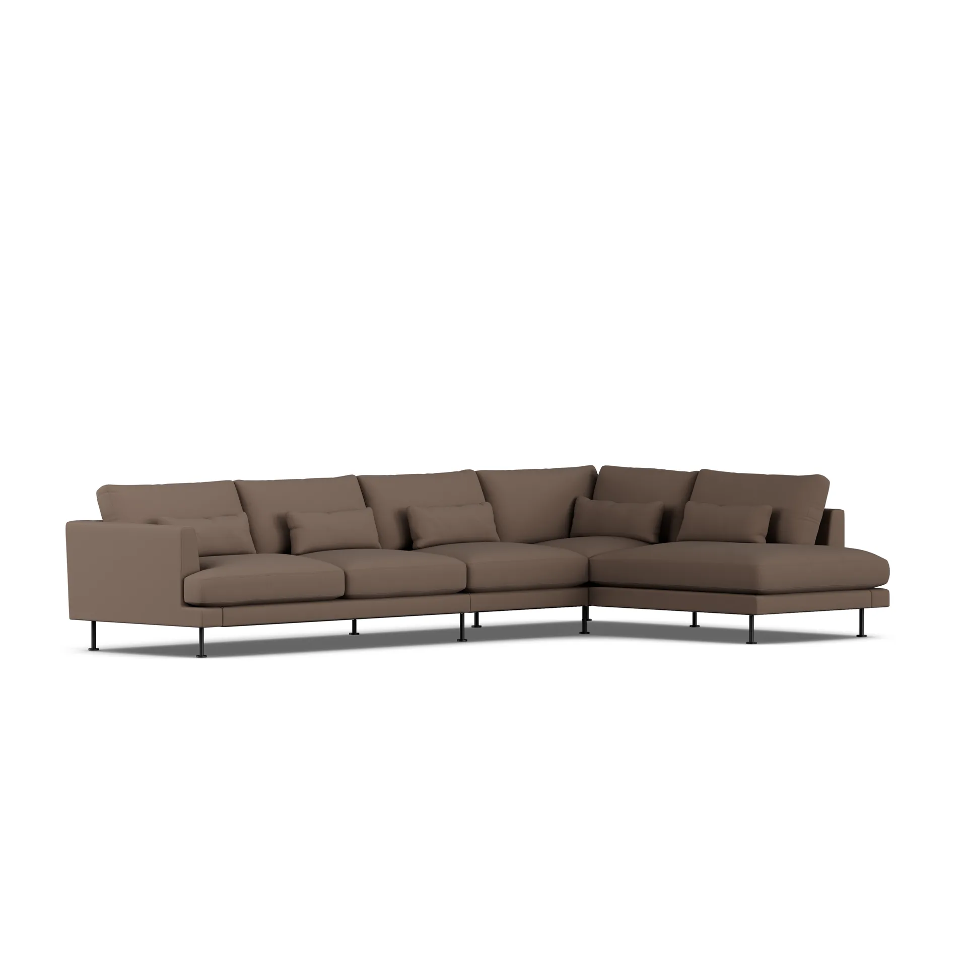 Bredhult sofa, Jump Brown 1955-sort stål, 4-pers. B1 1898