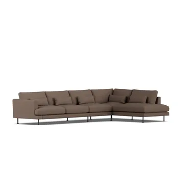 Bredhult sofa - Jump Brown 1955-sort stål, 4-pers. B1 - 1898