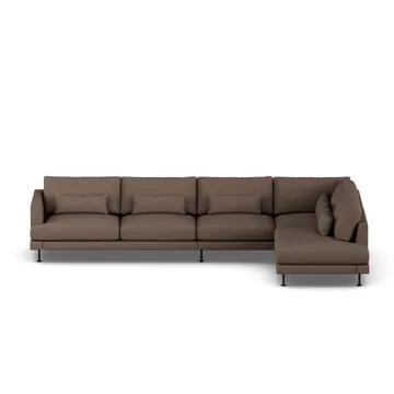 Bredhult sofa - Jump Brown 1955-sort stål, 4-pers. B1 - 1898