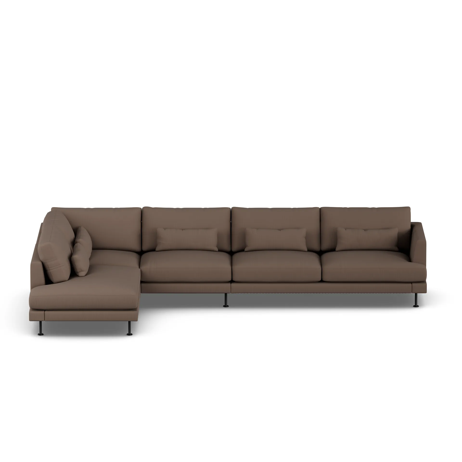 Bredhult sofa, Jump Brown 1955-sort stål, 4-pers. B2 1898