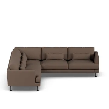 Bredhult sofa - Jump Brown 1955-sort stål, hjørnesofa F - 1898
