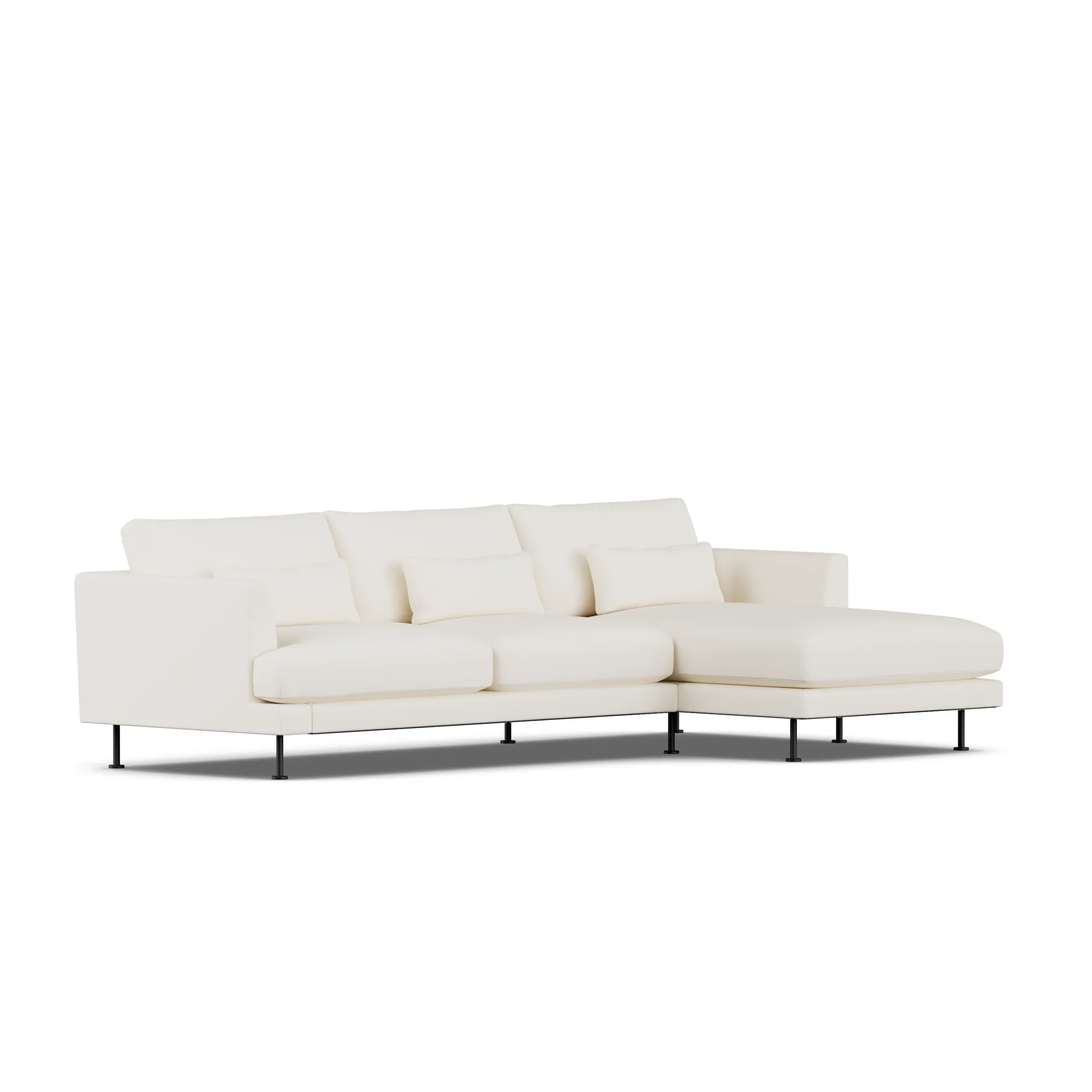 Bredhult sofa, Jump Off White 1954-sort stål, 2,5-pers. C1 1898