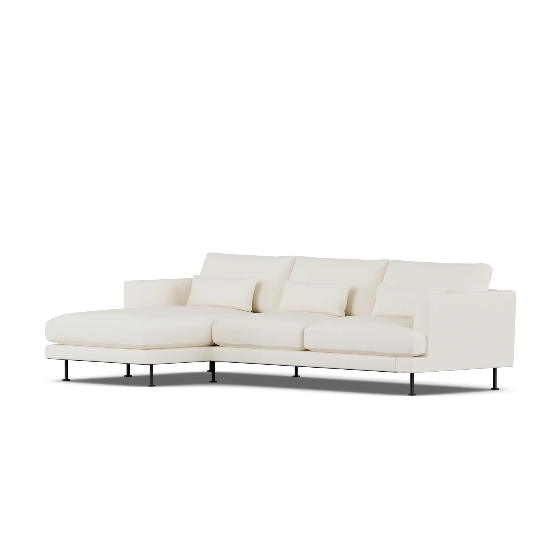 Bredhult sofa, Jump Off White 1954-sort stål, 2,5-pers. C2 1898