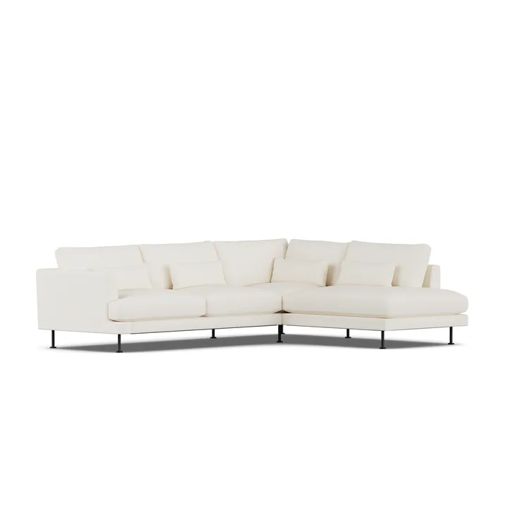 Bredhult sofa - Jump Off White 1954-sort stål, 3-pers. A1 - 1898