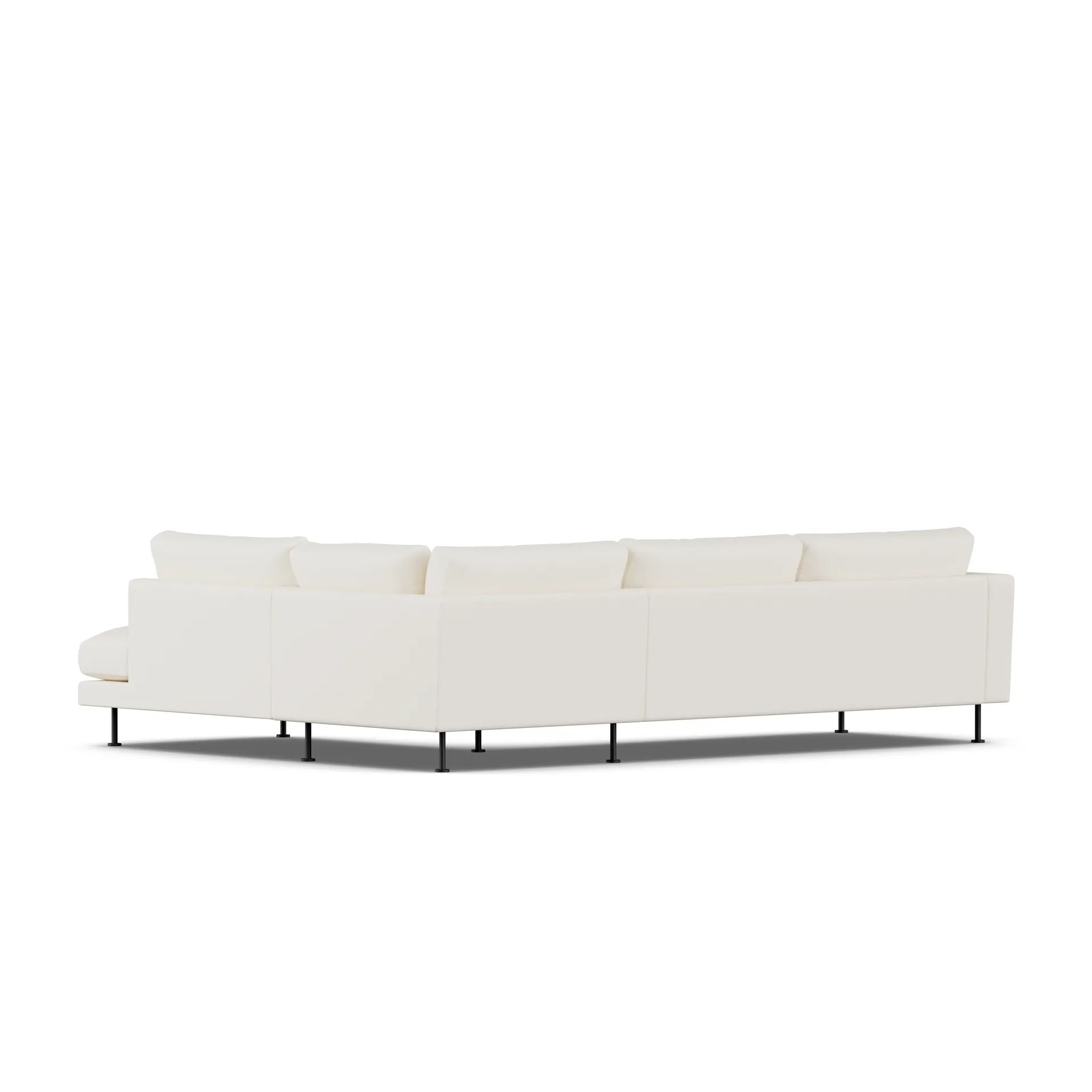 Bredhult sofa, Jump Off White 1954-sort stål, 3-pers. A1 1898
