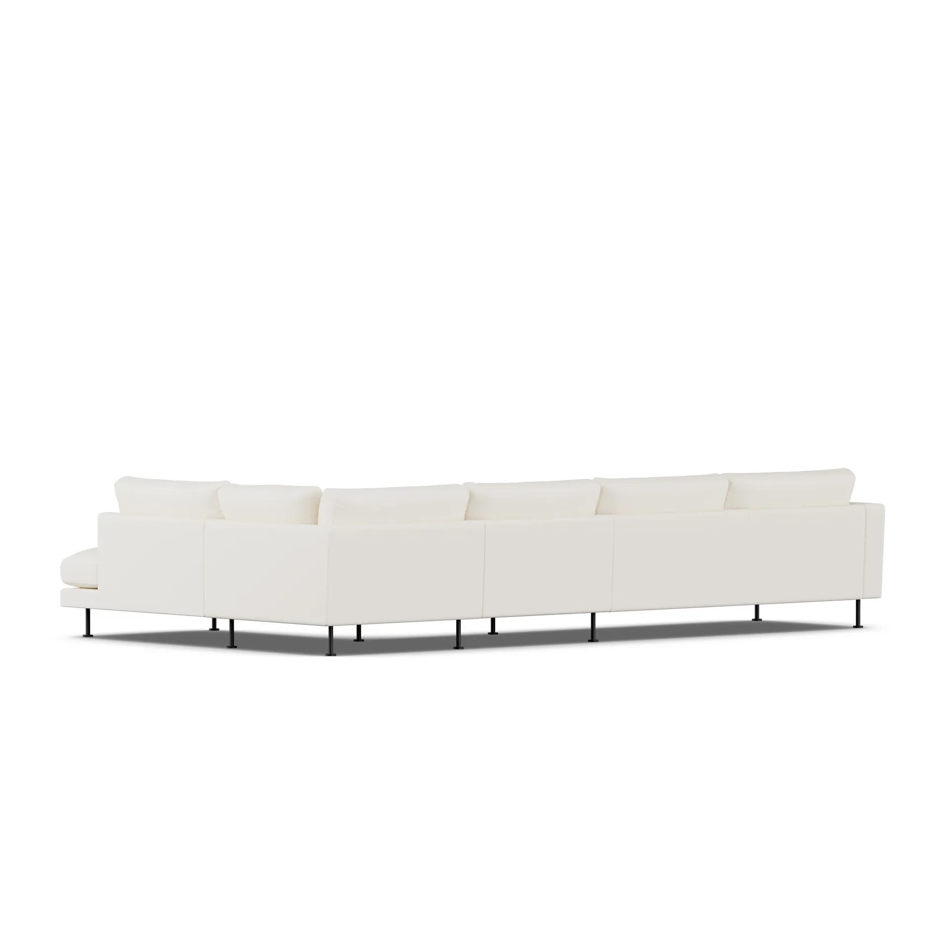 Bredhult sofa, Jump Off White 1954-sort stål, 4-pers. B1 1898