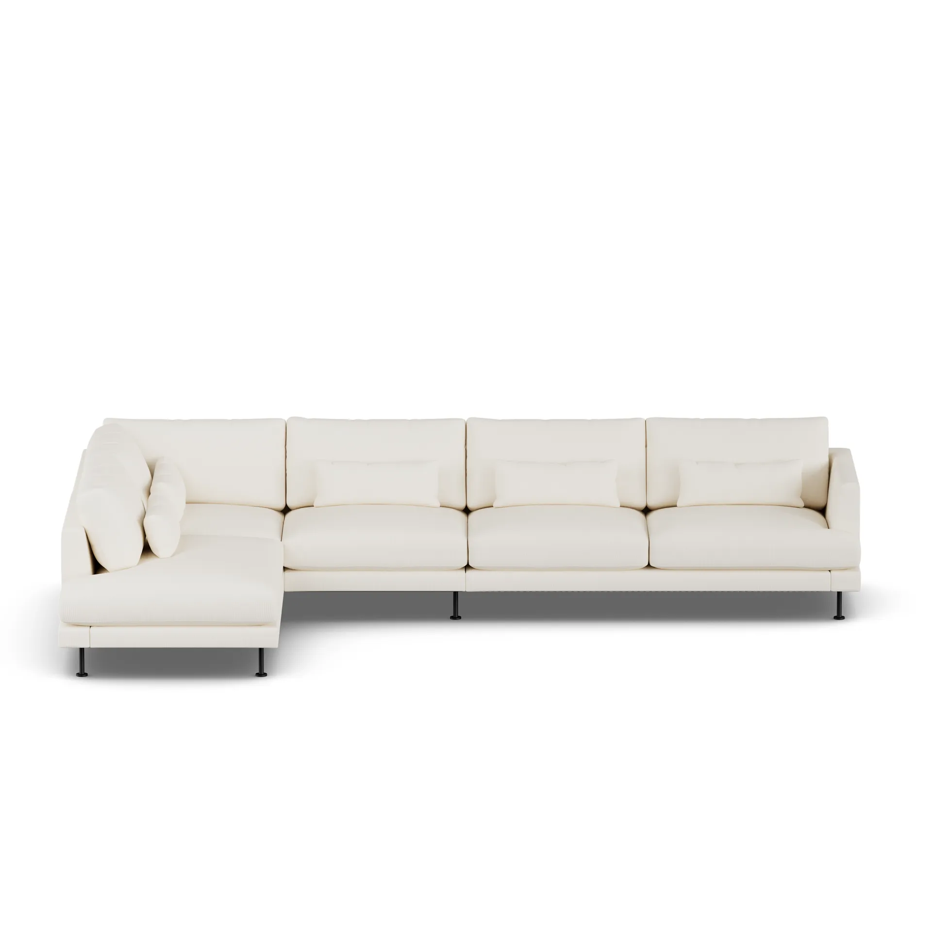 Bredhult sofa, Jump Off White 1954-sort stål, 4-pers. B2 1898