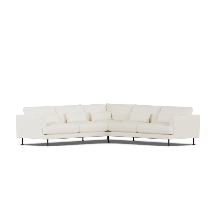 Bredhult sofa - Jump Off White 1954-sort stål, hjørnesofa F - 1898