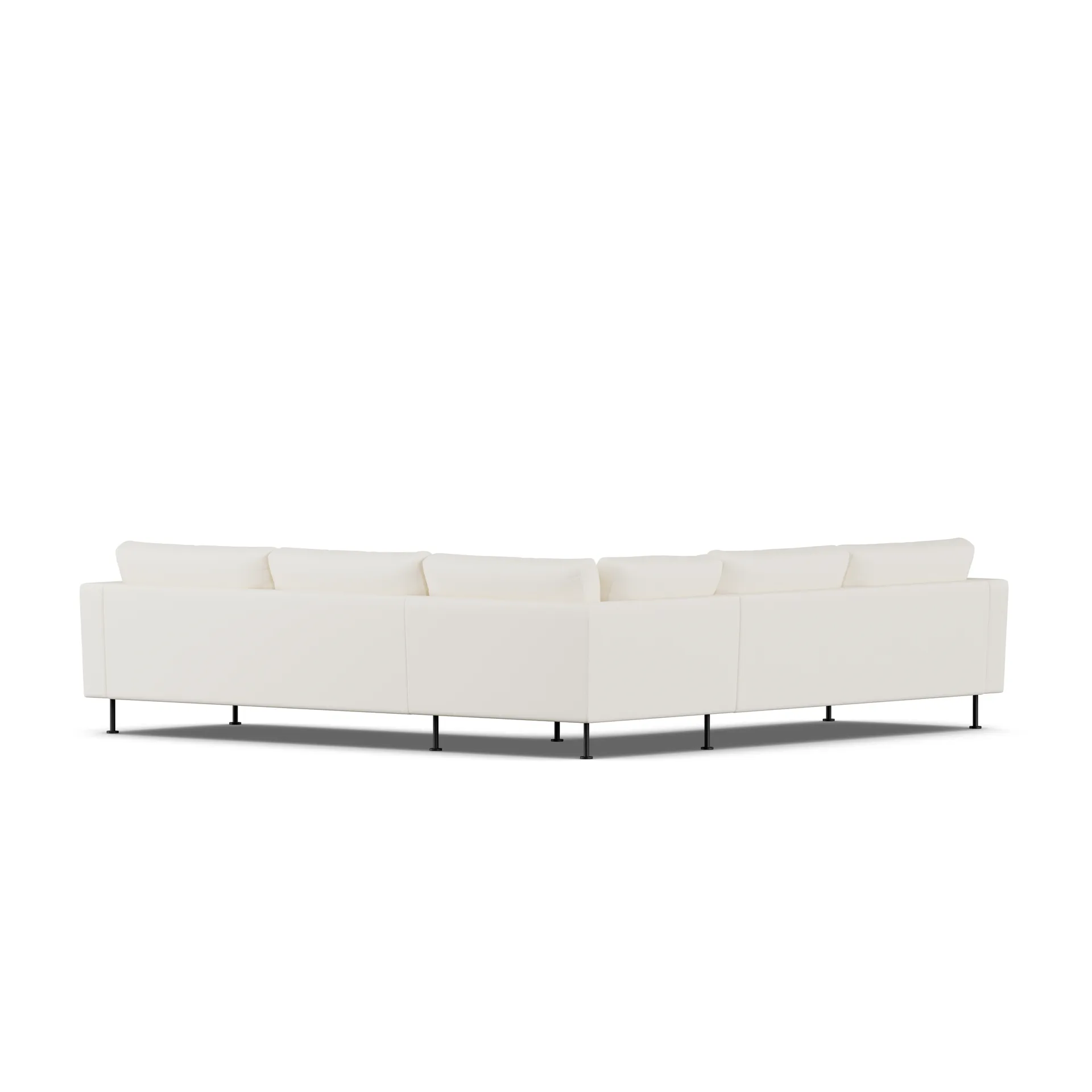 Bredhult sofa, Jump Off White 1954-sort stål, hjørnesofa F 1898