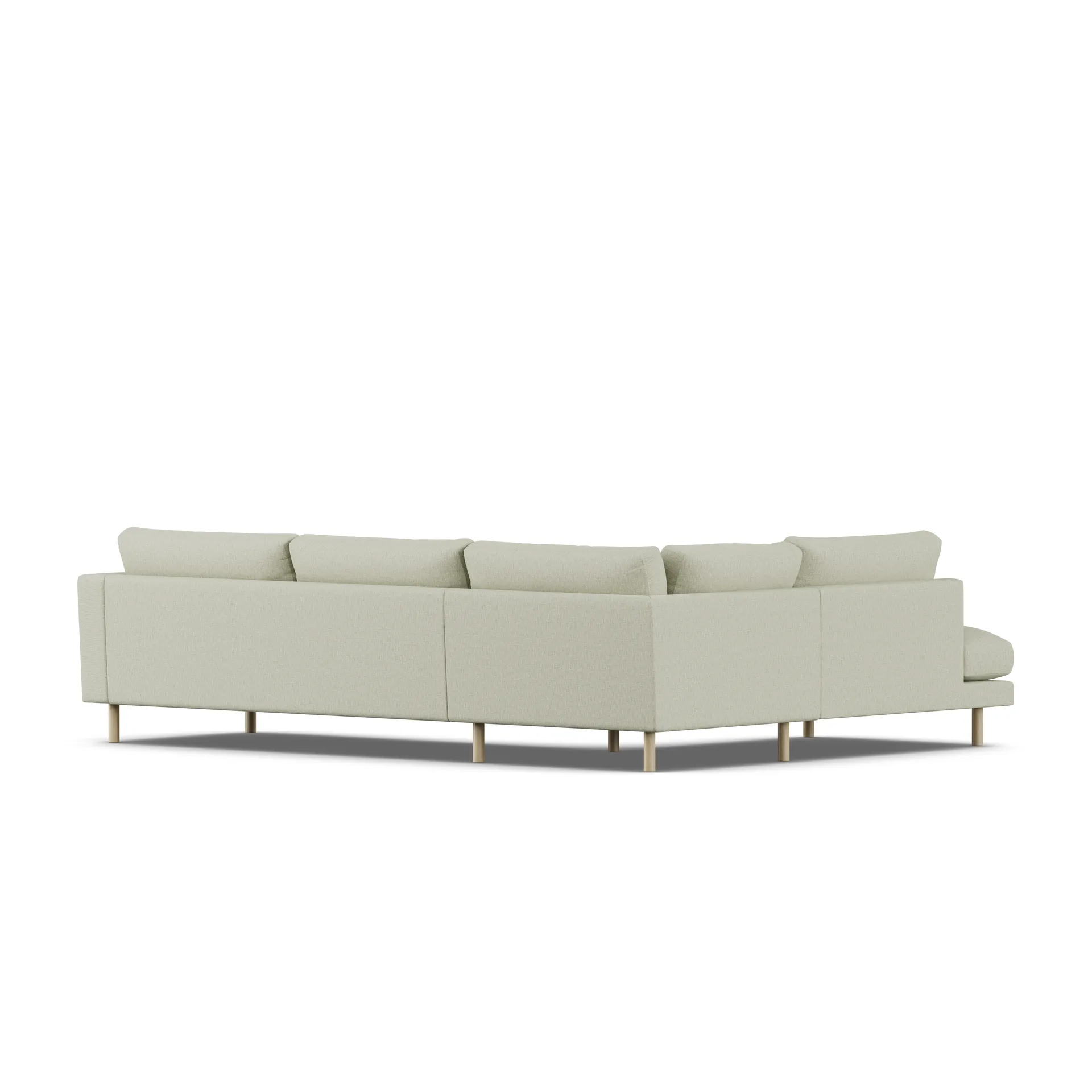 Bredhult sofa, Luiza Beige 3981-hvidolieret eg, 3-pers. A2 1898