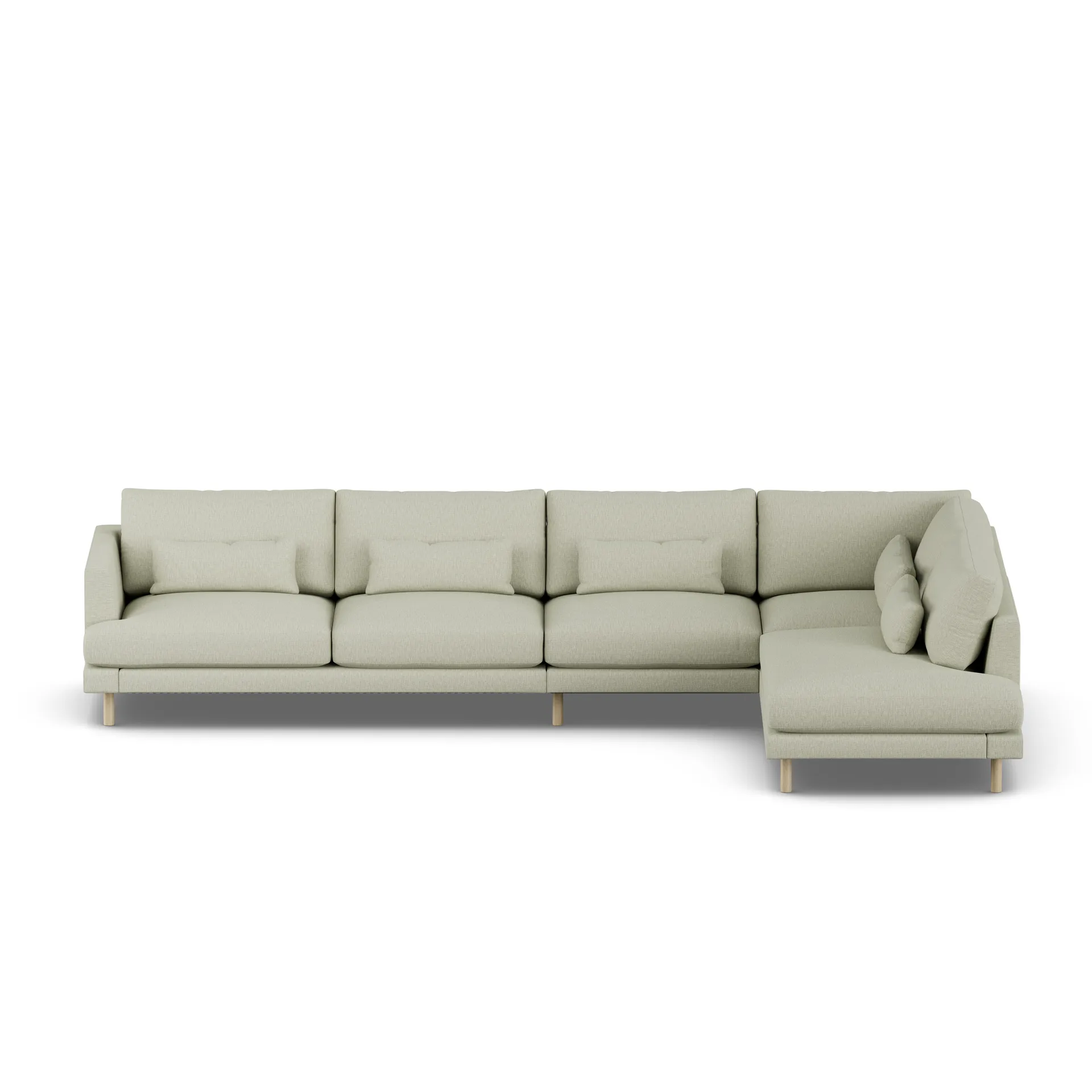 Bredhult sofa, Luiza Beige 3981-hvidolieret eg, 4-pers. B1 1898