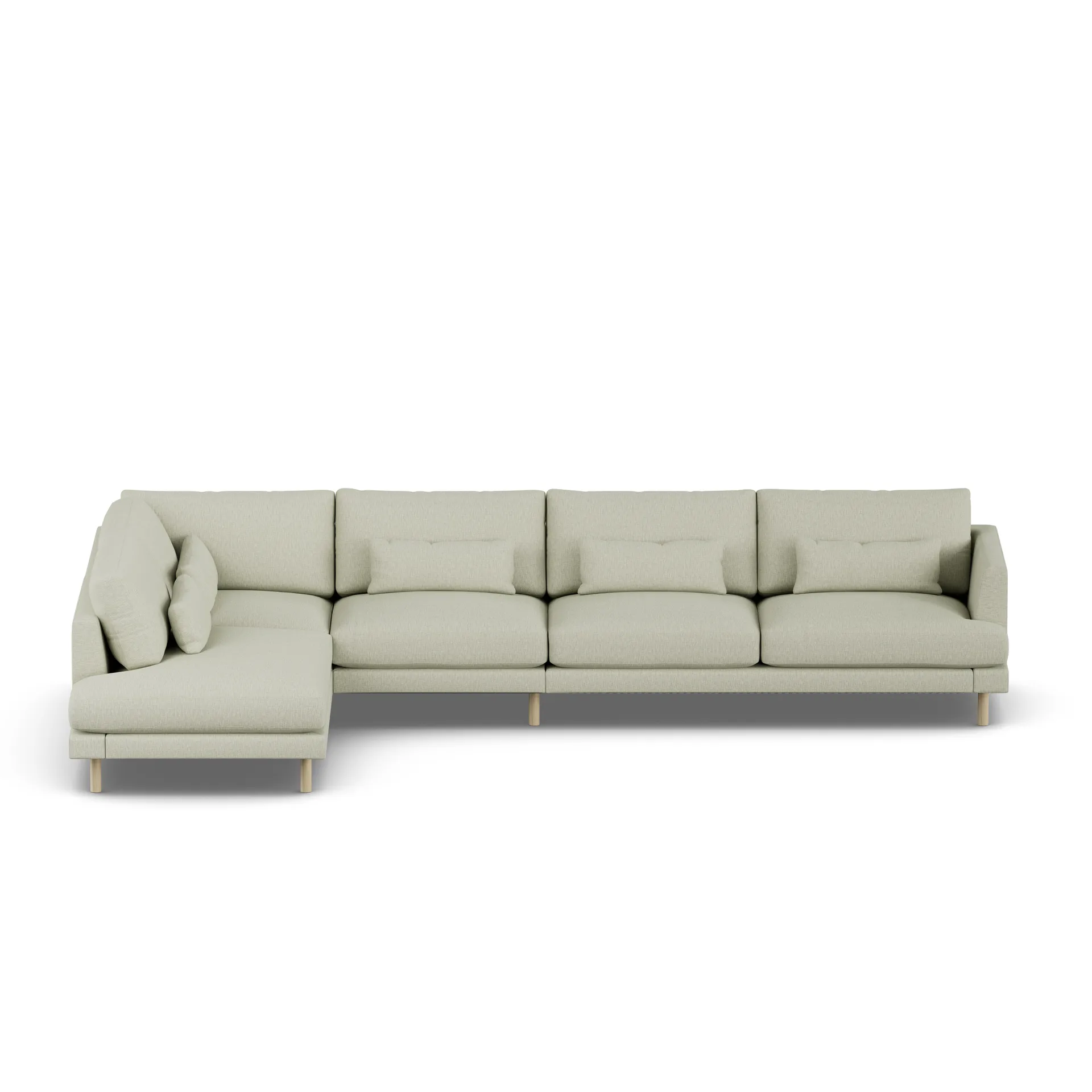 Bredhult sofa, Luiza Beige 3981-hvidolieret eg, 4-pers. B2 1898