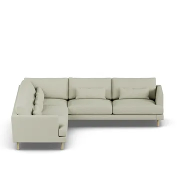 Bredhult sofa - Luiza Beige 3981-hvidolieret eg, hjørnesofa F - 1898