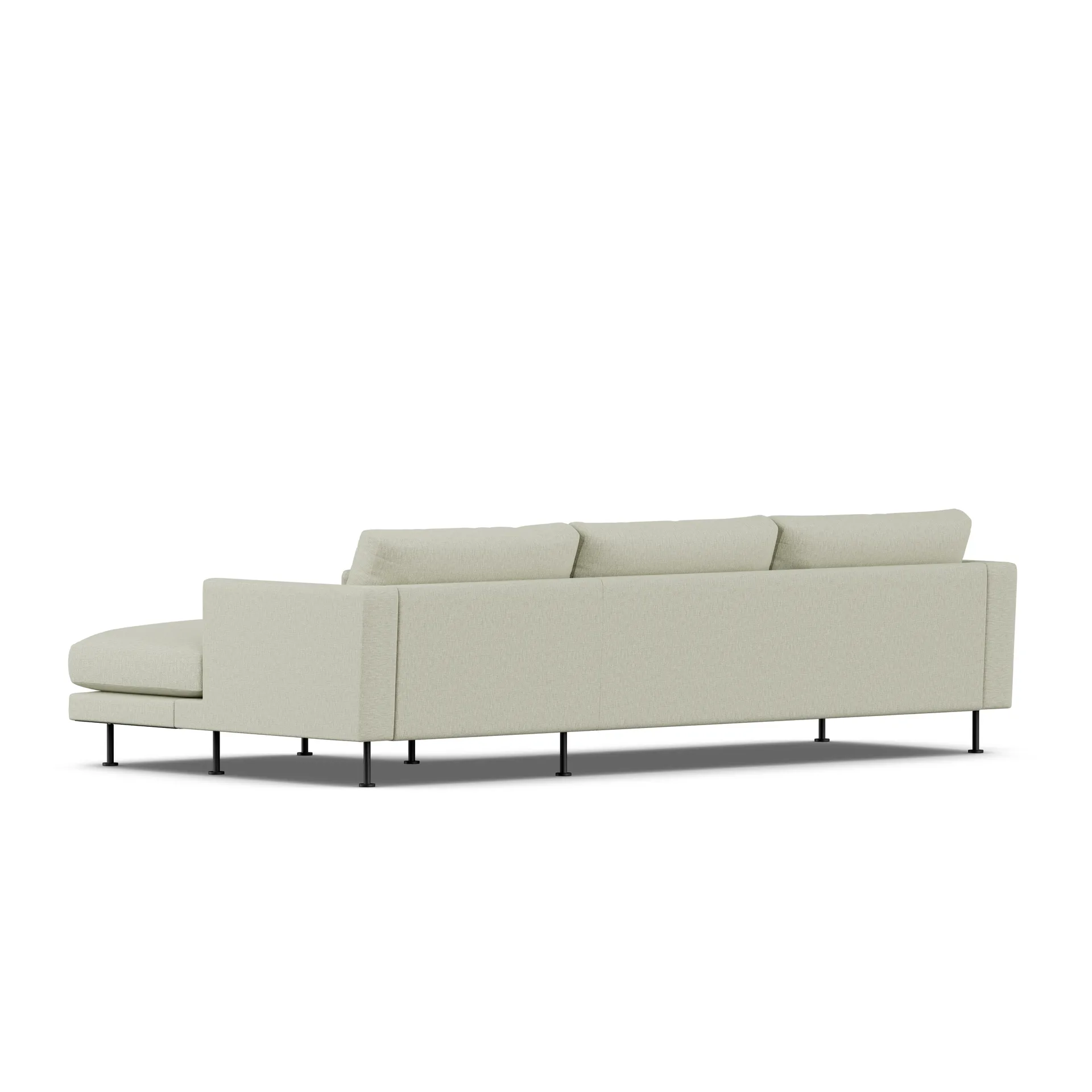 Bredhult sofa, Luiza Beige 3981-sort stål, 2,5-pers. C1 1898
