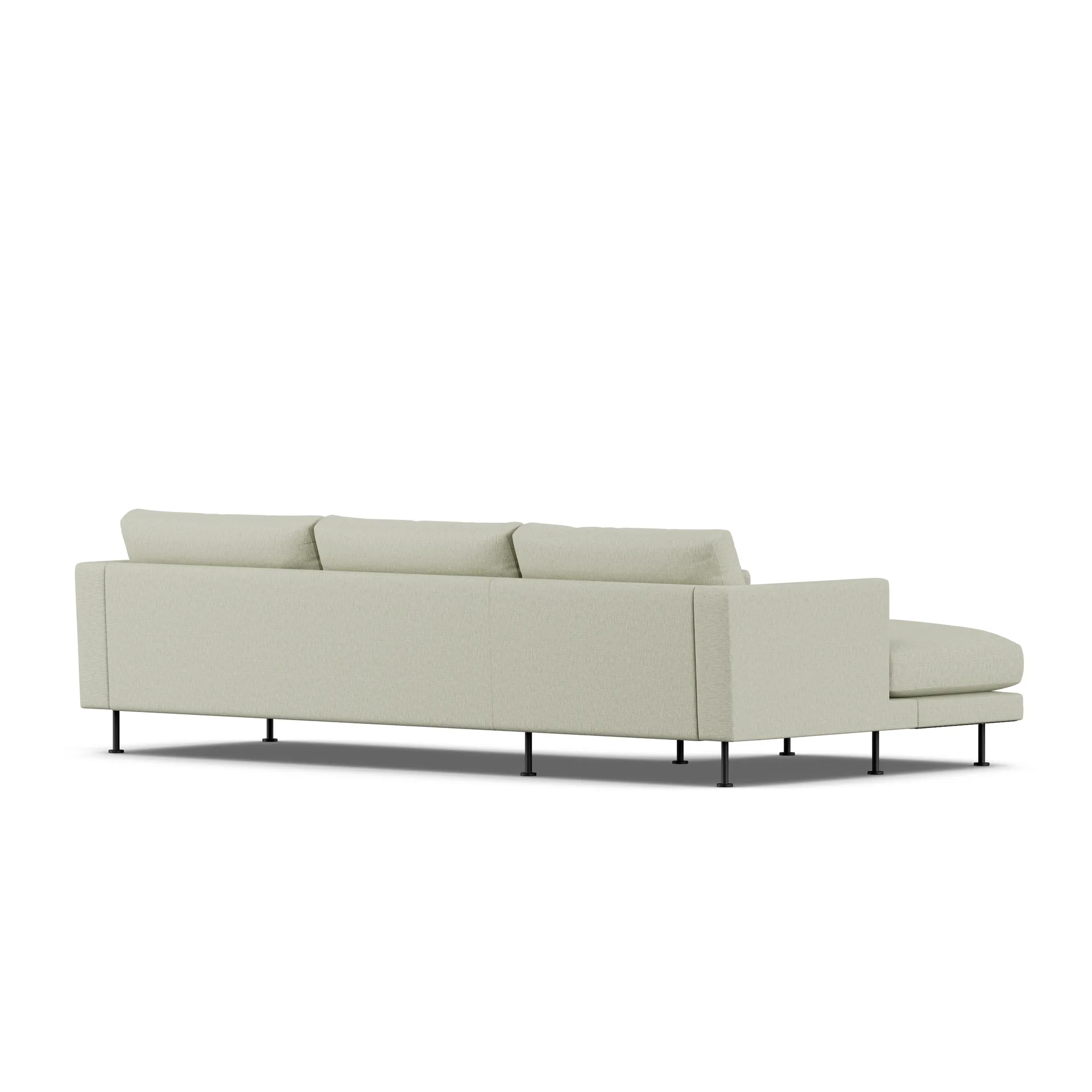 Bredhult sofa, Luiza Beige 3981-sort stål, 2,5-pers. C2 1898