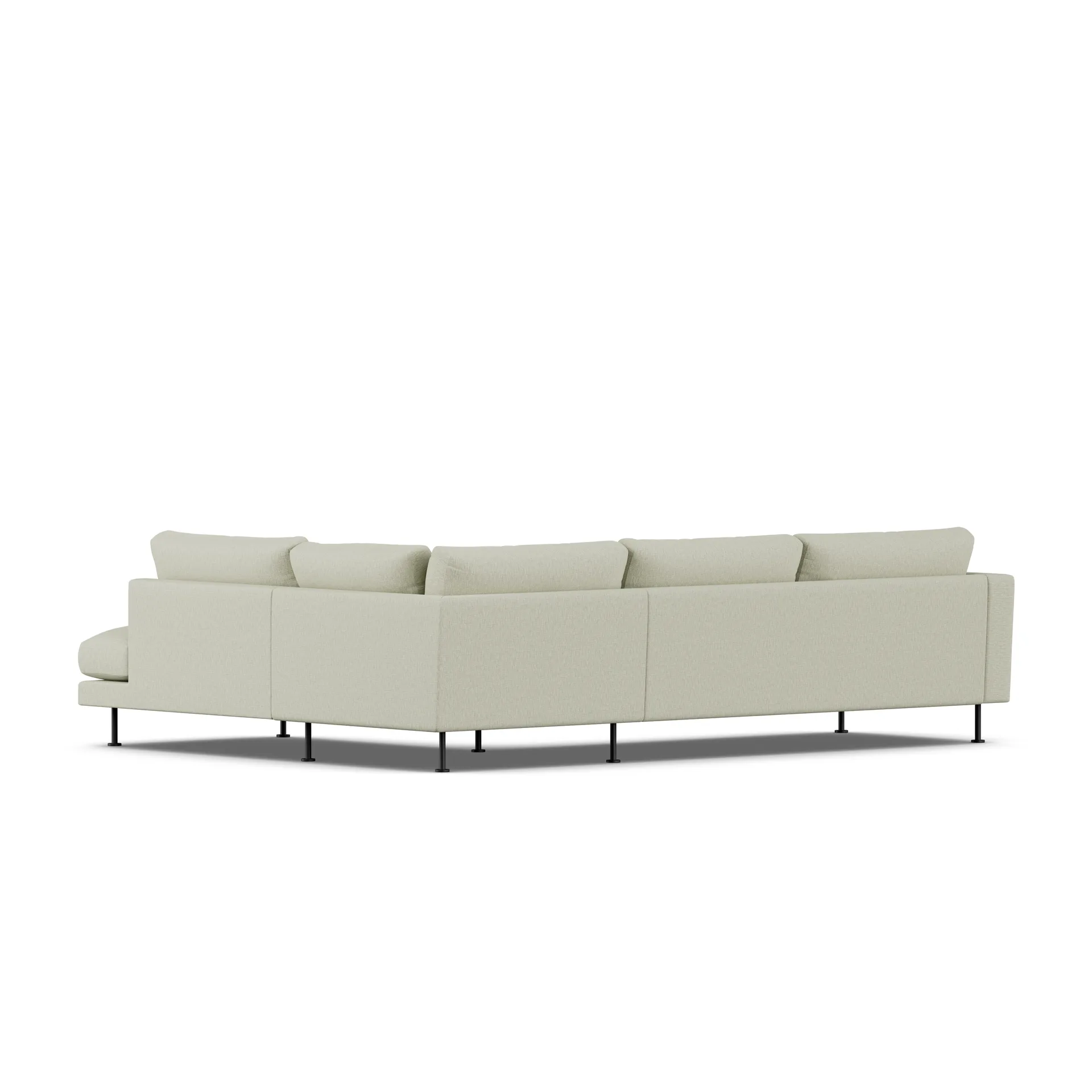 Bredhult sofa, Luiza Beige 3981-sort stål, 3-pers. A1 1898