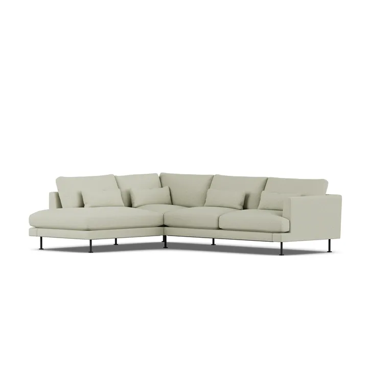 Bredhult sofa - Luiza Beige 3981-sort stål, 3-pers. A2 - 1898