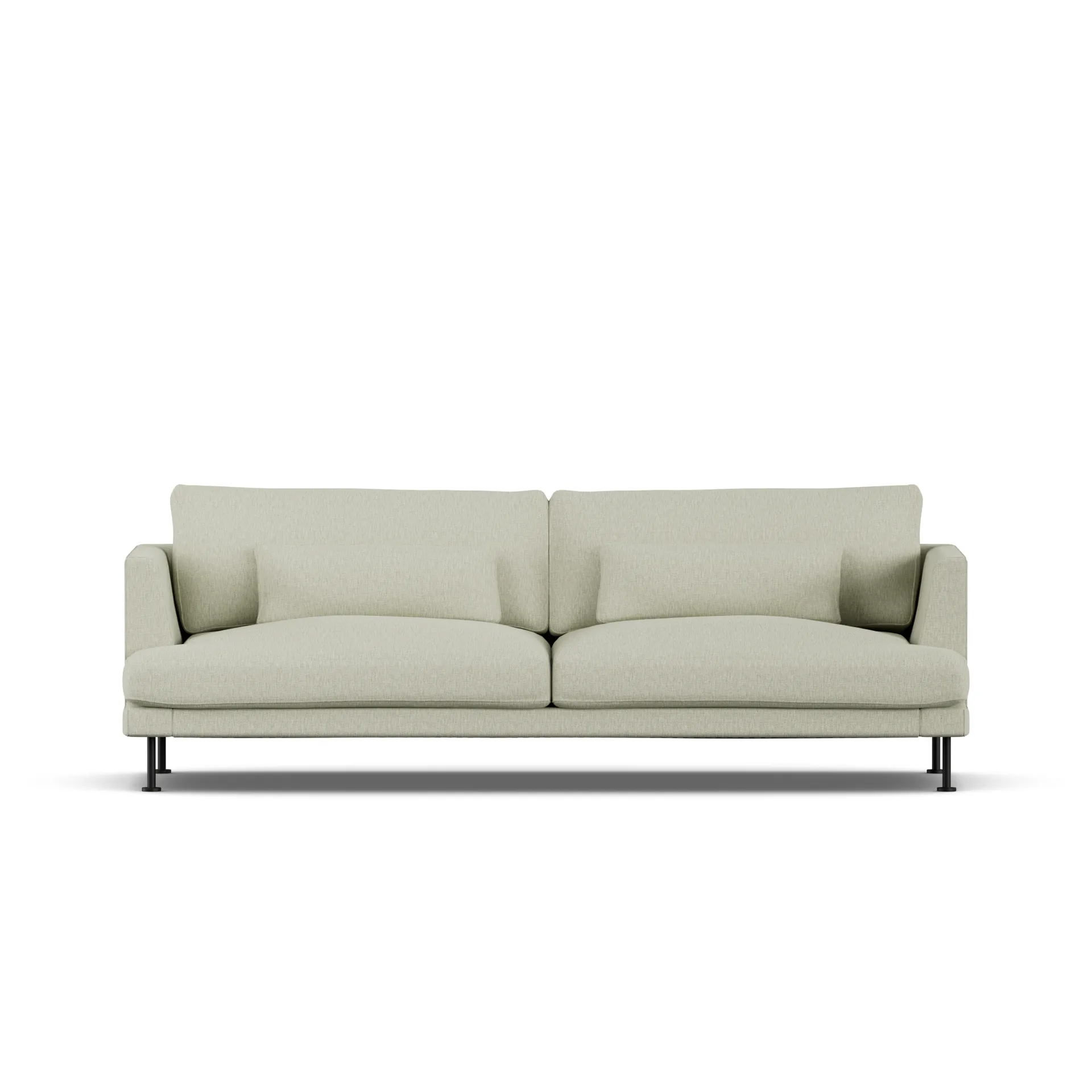 Bredhult sofa, Luiza Beige 3981-sort stål, 3-pers. 1898