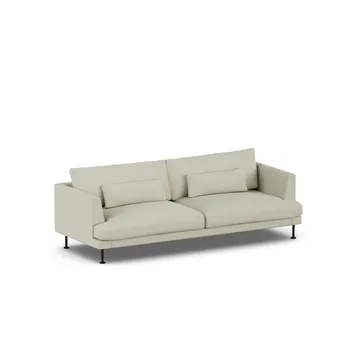 Bredhult sofa - Luiza Beige 3981-sort stål, 3-pers. - 1898