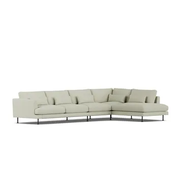 Bredhult sofa - Luiza Beige 3981-sort stål, 4-pers. B1 - 1898