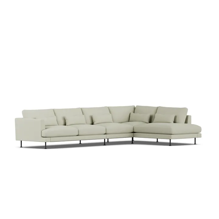 Bredhult sofa - Luiza Beige 3981-sort stål, 4-pers. B1 - 1898
