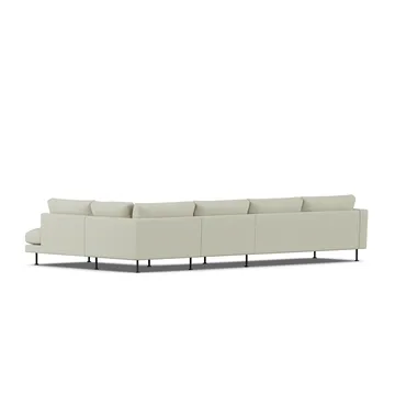 Bredhult sofa - Luiza Beige 3981-sort stål, 4-pers. B1 - 1898