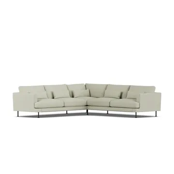Bredhult sofa - Luiza Beige 3981-sort stål, hjørnesofa F - 1898
