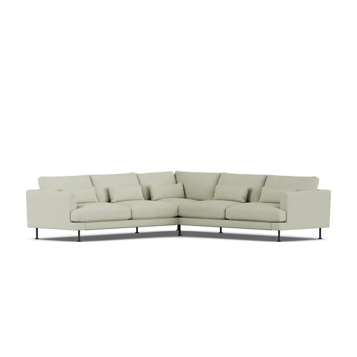 Bredhult sofa - Luiza Beige 3981-sort stål, hjørnesofa F - 1898