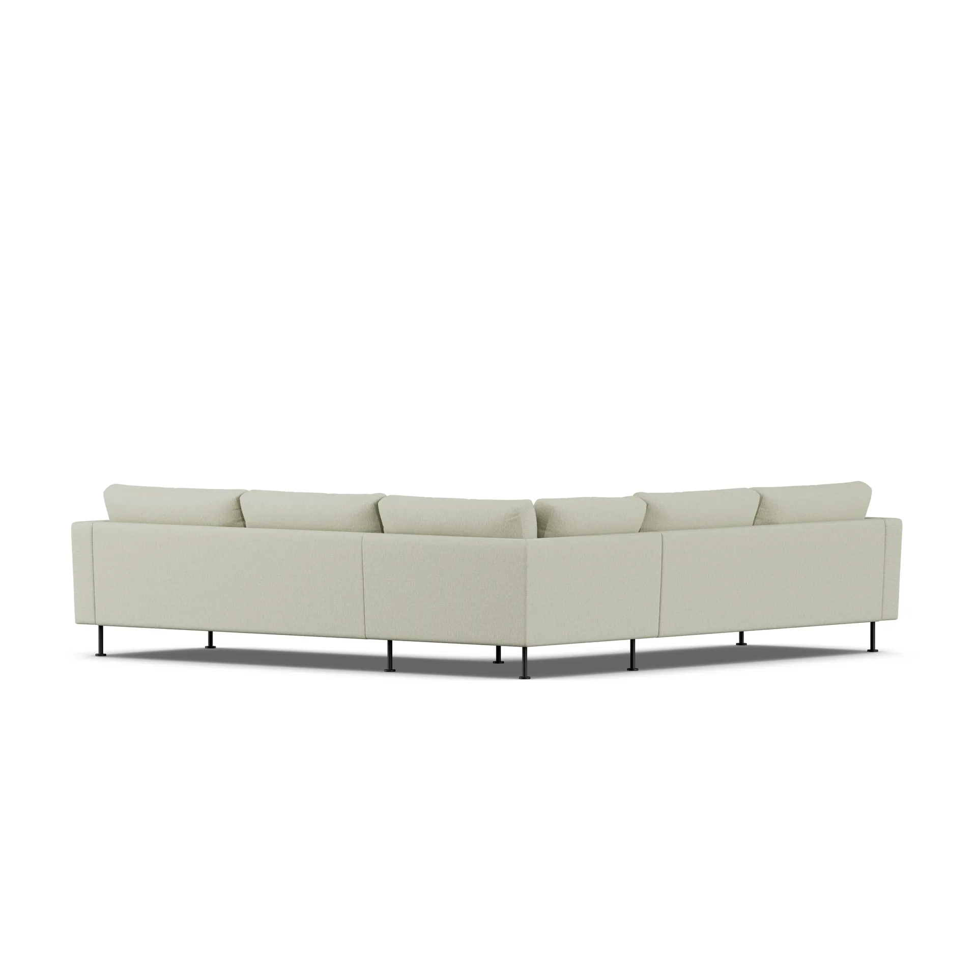 Bredhult sofa, Luiza Beige 3981-sort stål, hjørnesofa F 1898