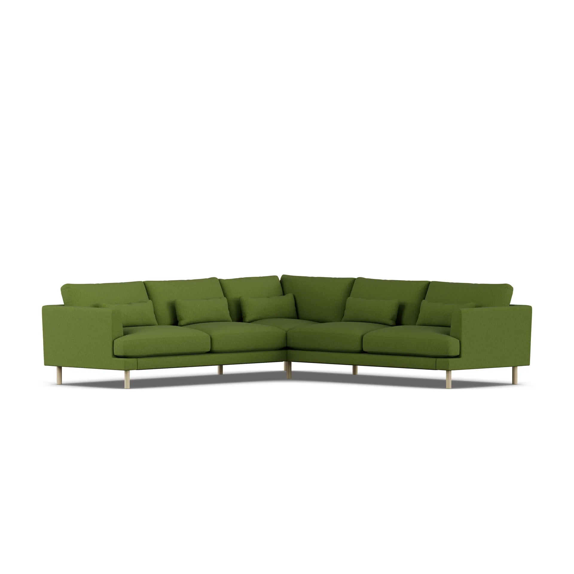Bredhult sofa, Luiza Green 3975-hvidolieret eg, hjørnesofa F 1898