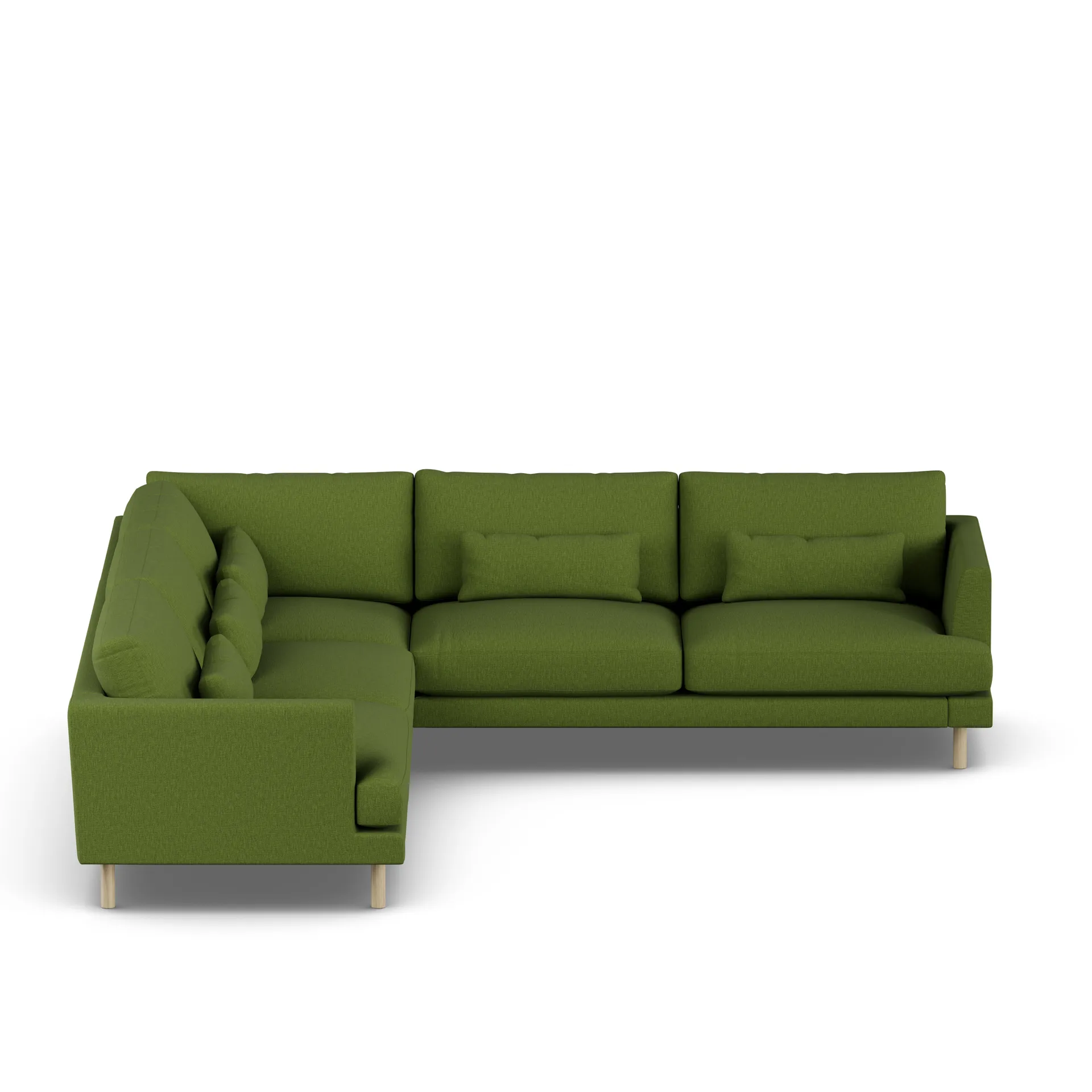 Bredhult sofa, Luiza Green 3975-hvidolieret eg, hjørnesofa F 1898