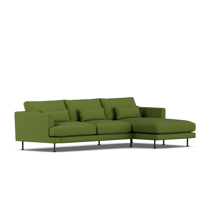 Bredhult sofa - Luiza Green 3975-sort stål, 2,5-pers. C1 - 1898