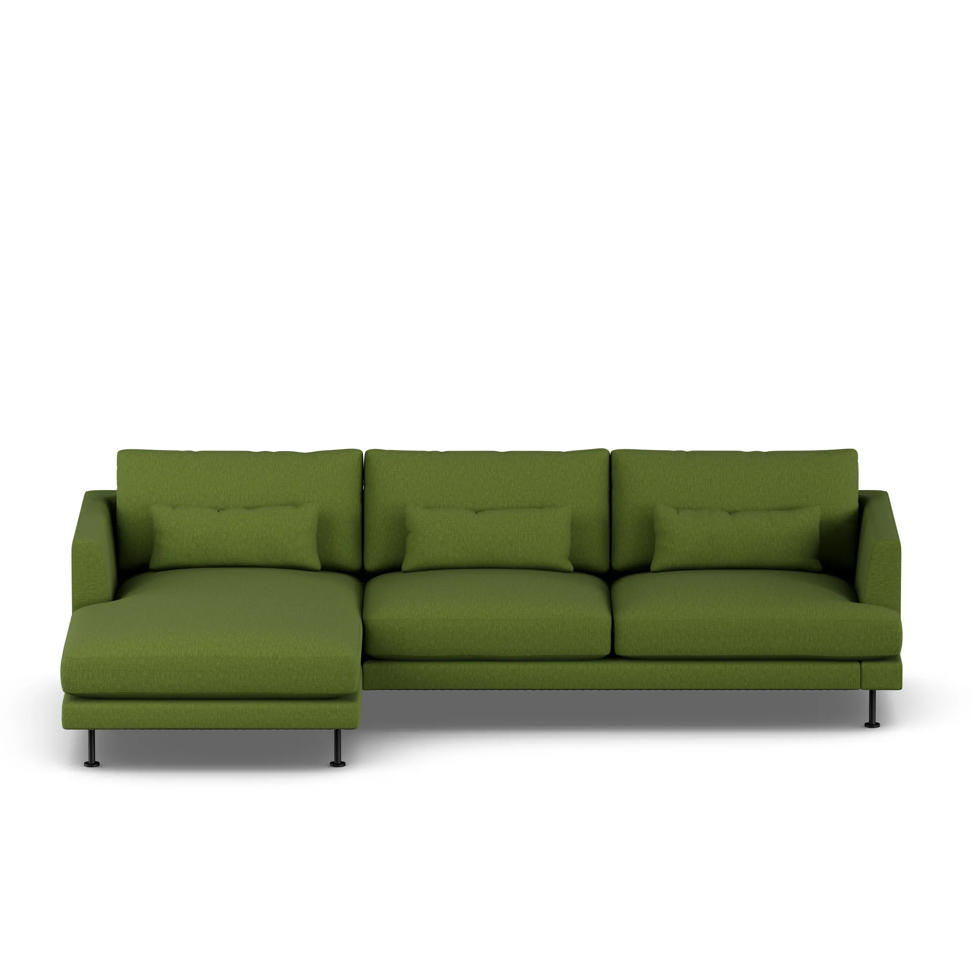 Bredhult sofa, Luiza Green 3975-sort stål, 2,5-pers. C2 1898