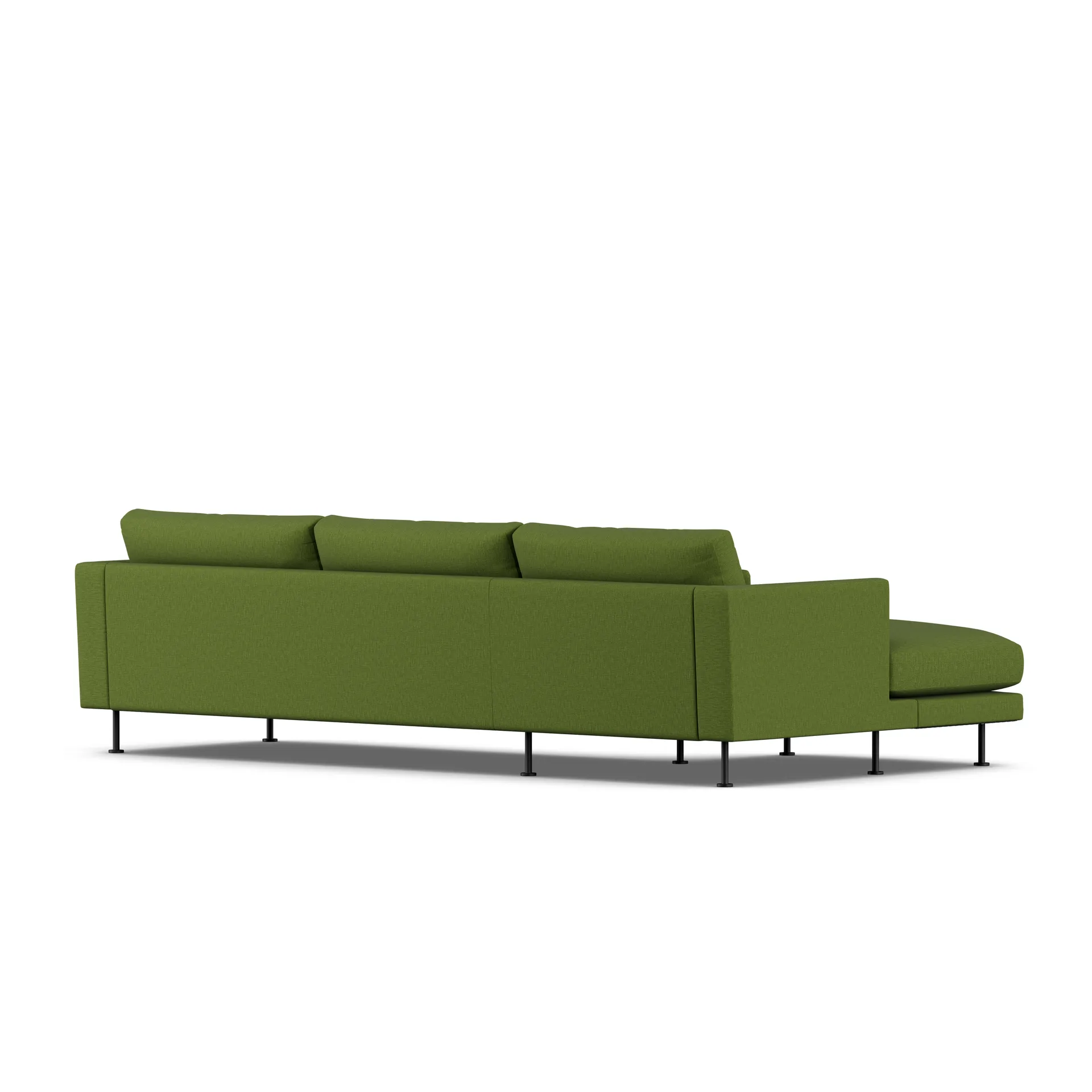Bredhult sofa, Luiza Green 3975-sort stål, 2,5-pers. C2 1898