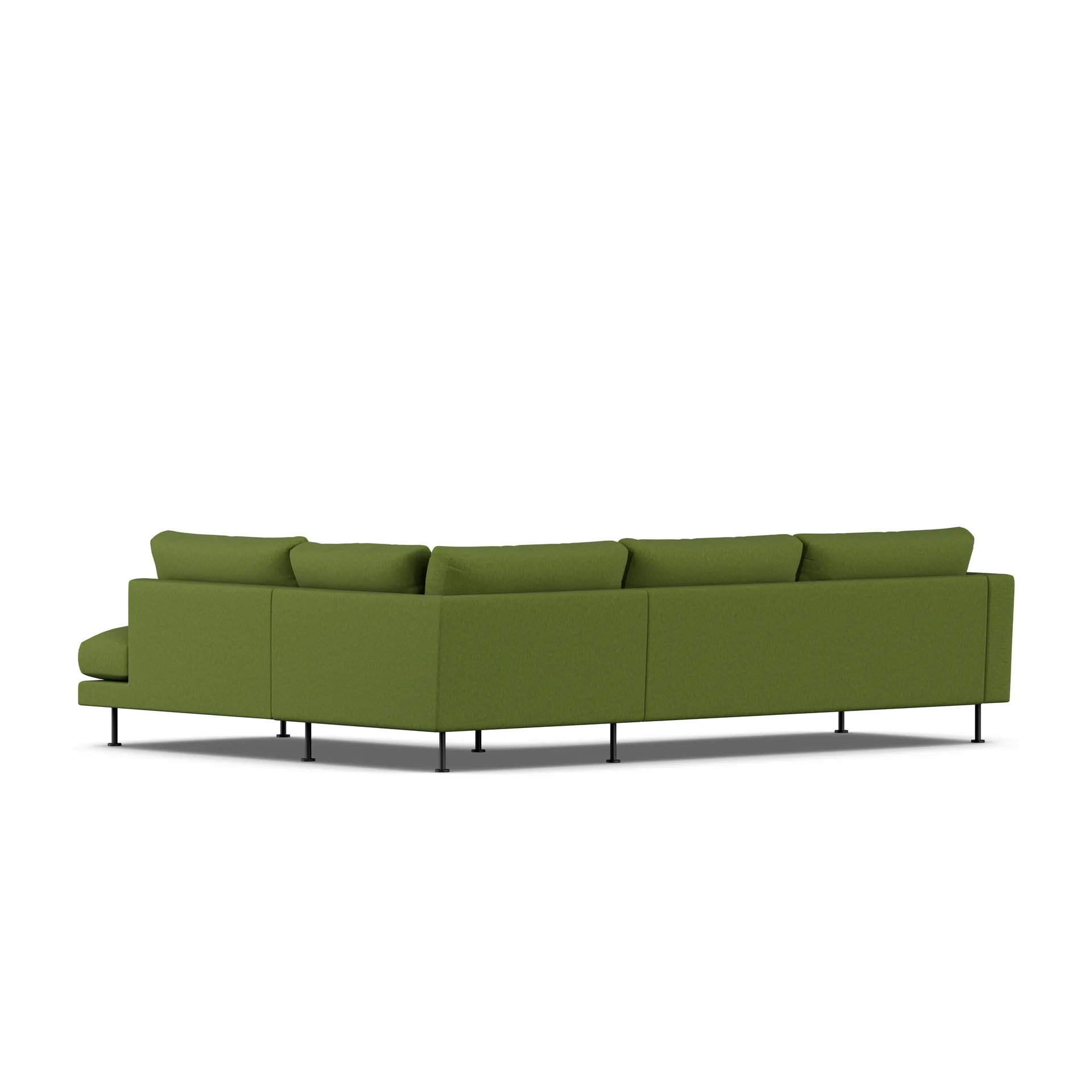 Bredhult sofa, Luiza Green 3975-sort stål, 3-pers. A1 1898