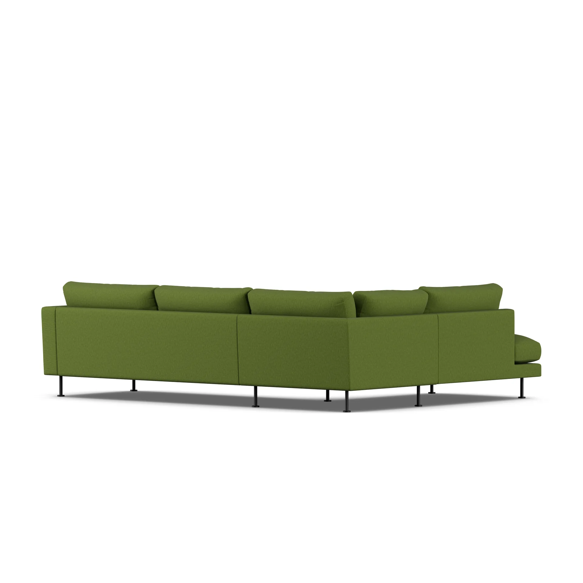 Bredhult sofa, Luiza Green 3975-sort stål, 3-pers. A2 1898