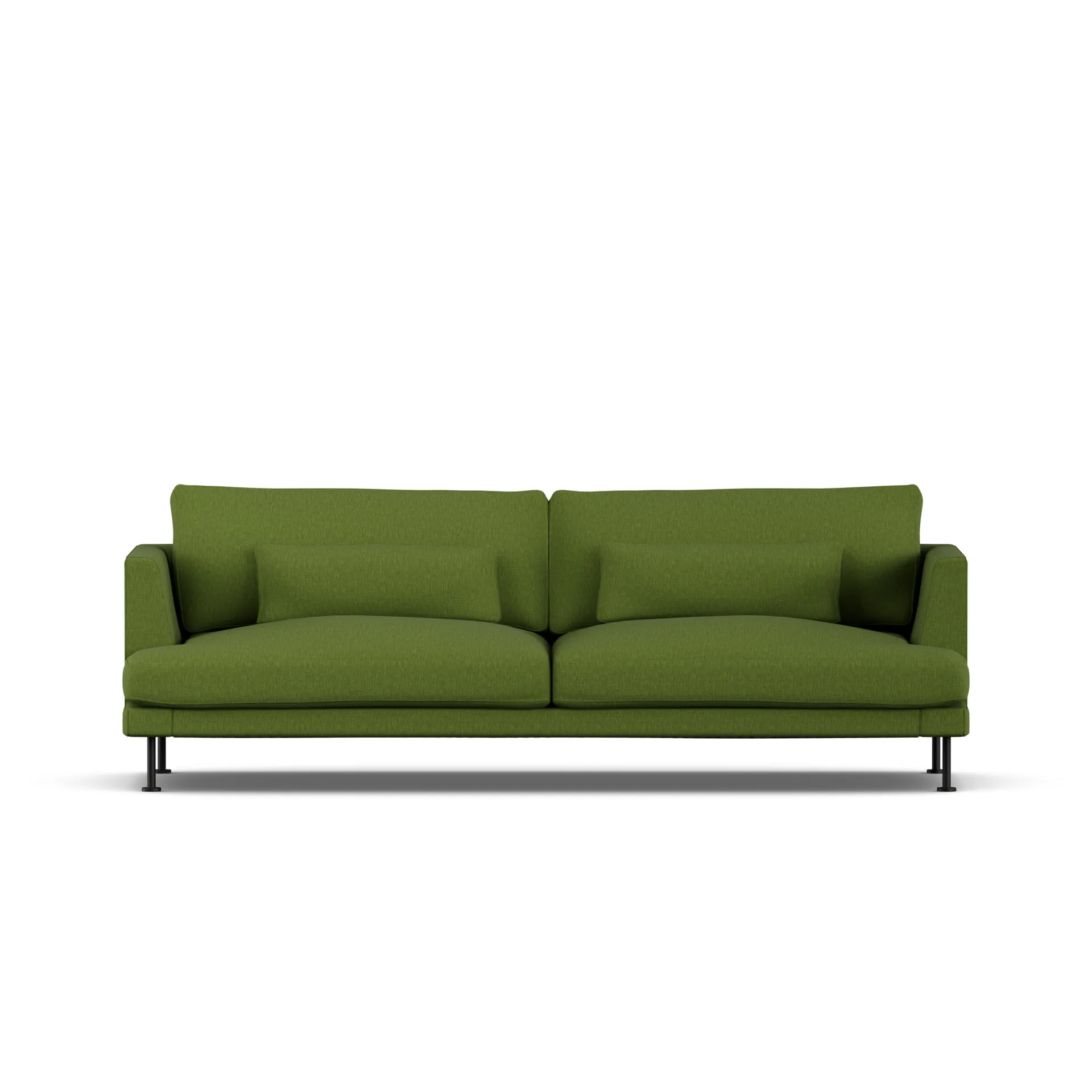 Bredhult sofa, Luiza Green 3975-sort stål, 3-pers. 1898
