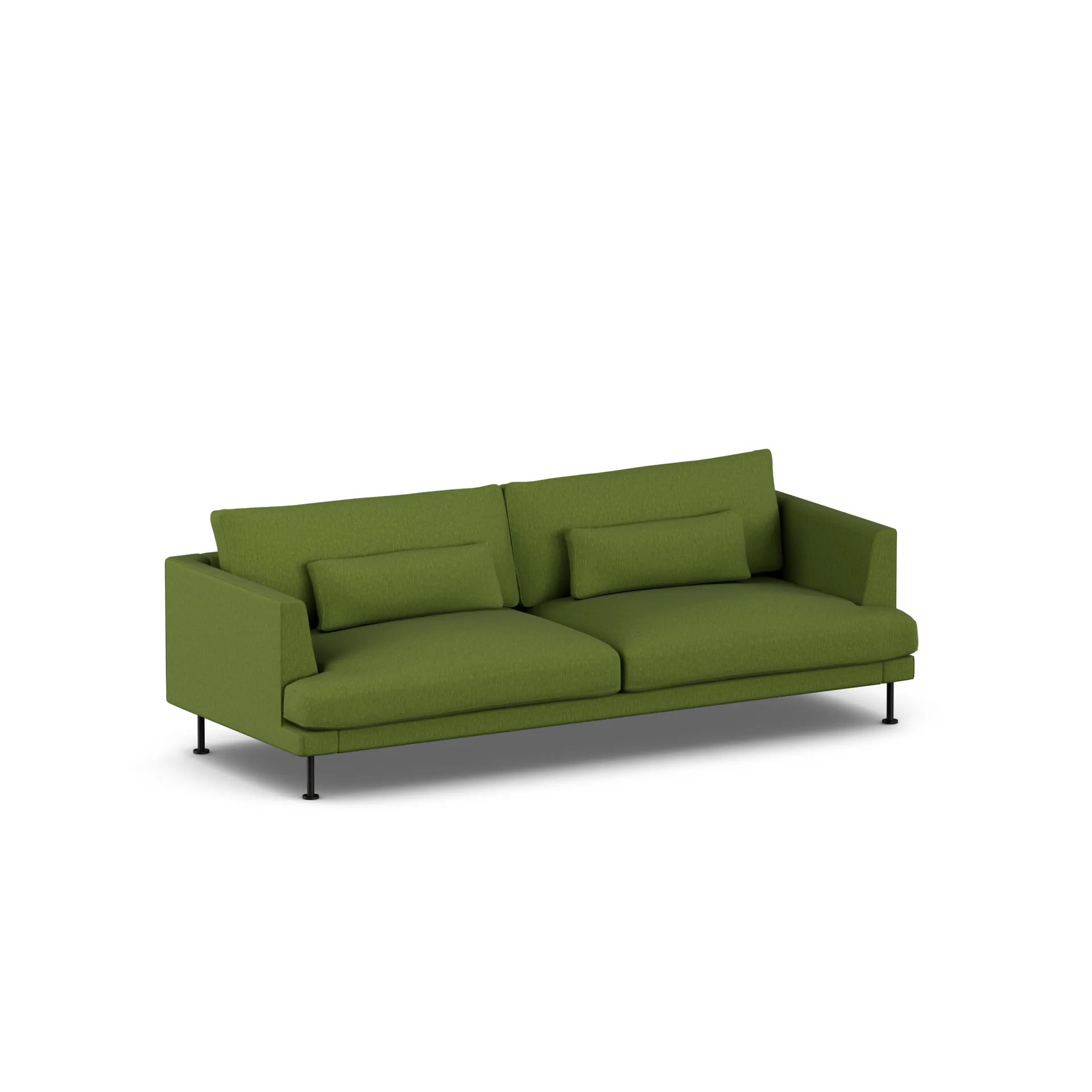 Bredhult sofa, Luiza Green 3975-sort stål, 3-pers. 1898