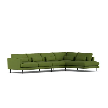 Bredhult sofa - Luiza Green 3975-sort stål, 4-pers. B1 - 1898