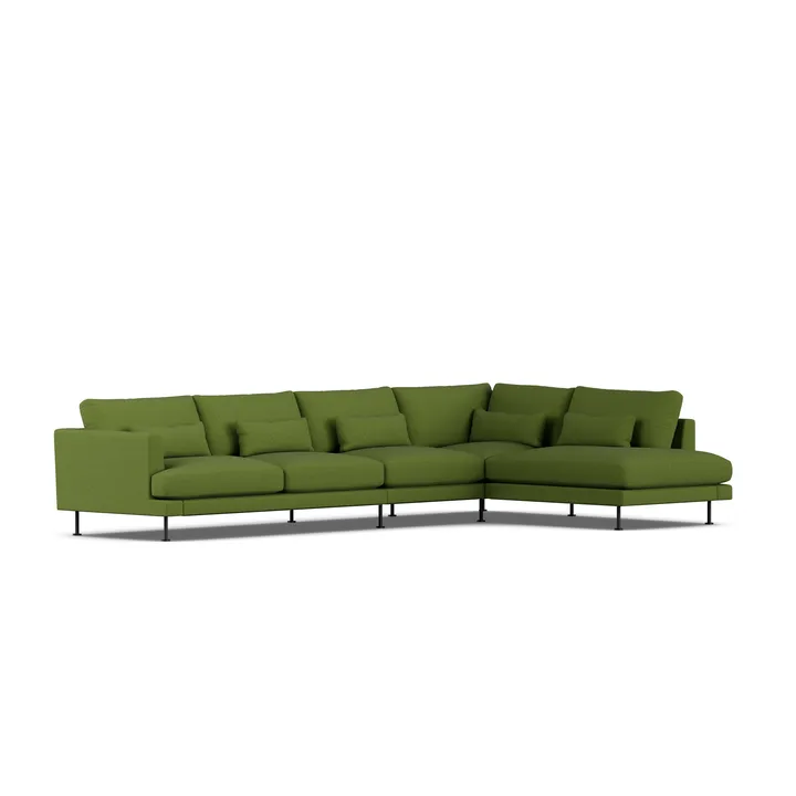 Bredhult sofa - Luiza Green 3975-sort stål, 4-pers. B1 - 1898