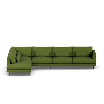 Bredhult sofa - Luiza Green 3975-sort stål, 4-pers. B2 - 1898