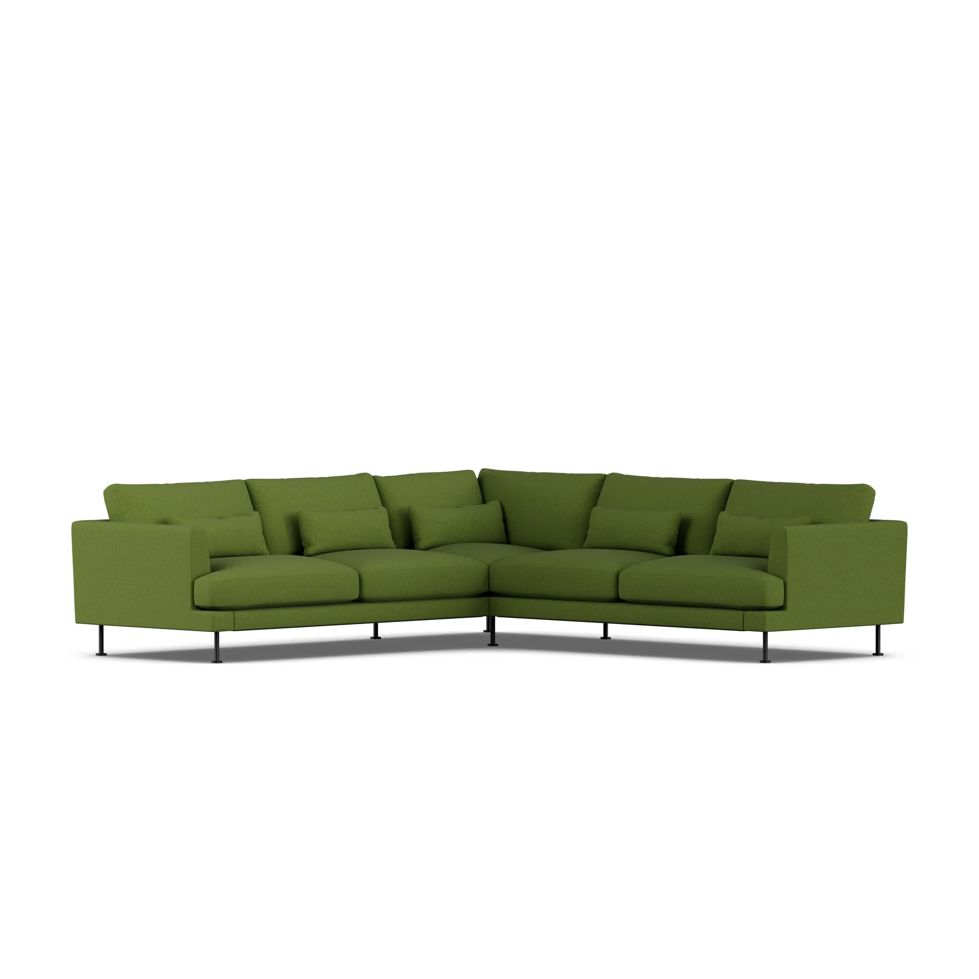 Bredhult sofa, Luiza Green 3975-sort stål, hjørnesofa F 1898