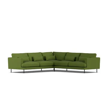 Bredhult sofa - Luiza Green 3975-sort stål, hjørnesofa F - 1898
