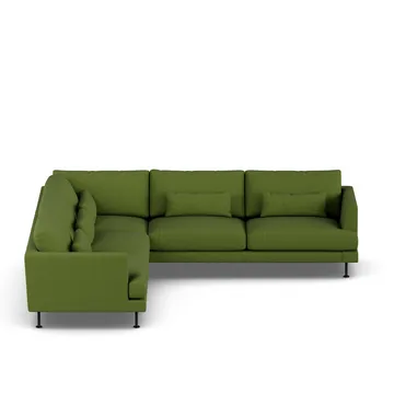 Bredhult sofa - Luiza Green 3975-sort stål, hjørnesofa F - 1898