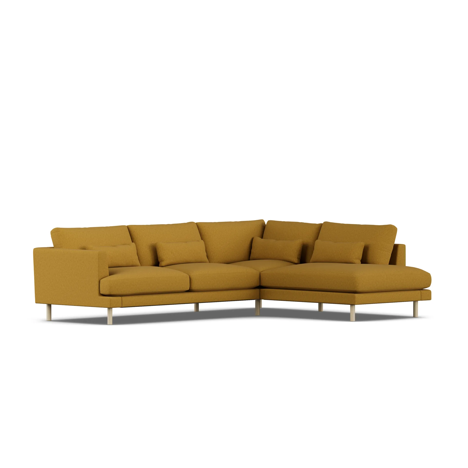 Bredhult sofa, Luiza Mustard 3972-hvidolieret eg, 3-pers. A1 1898