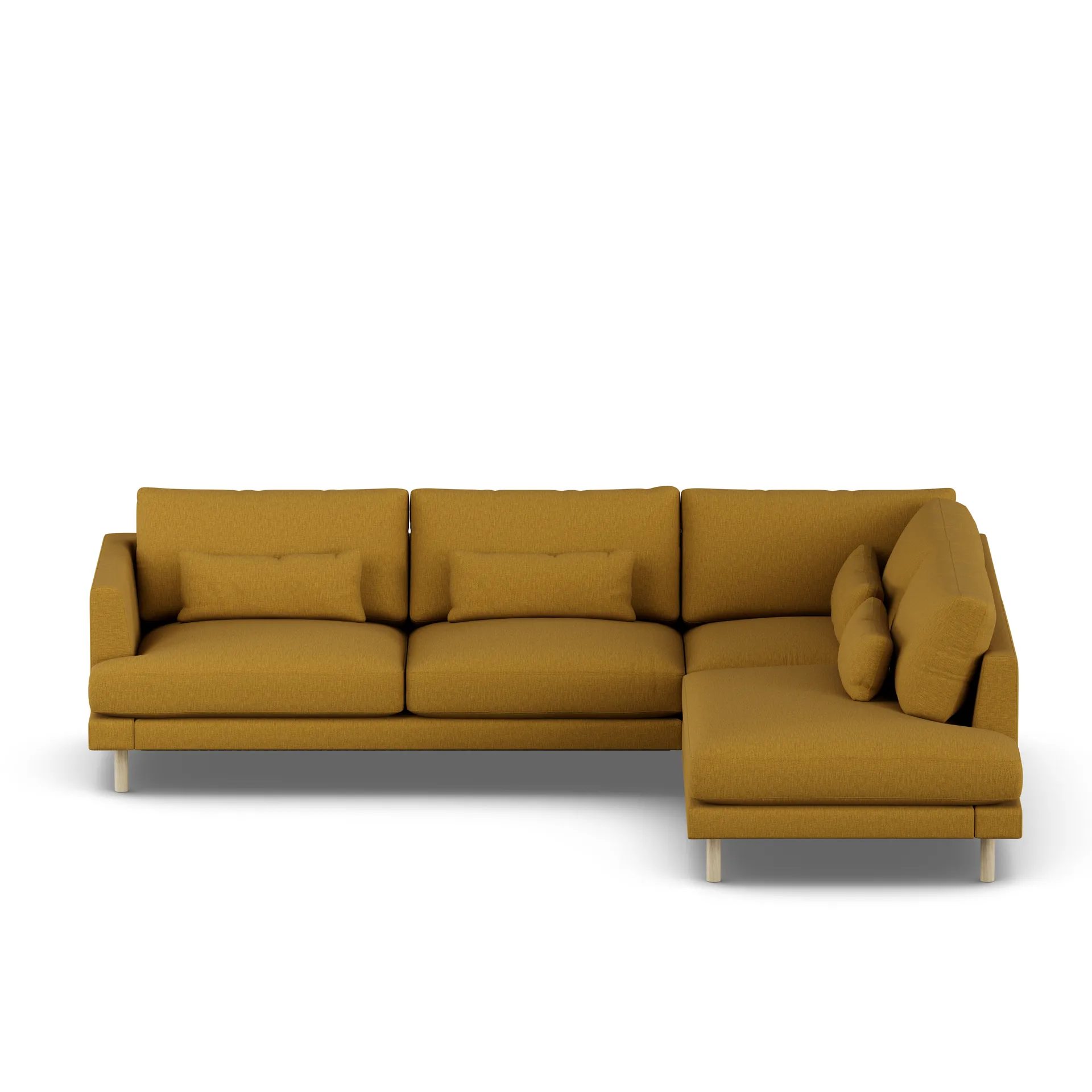 Bredhult sofa, Luiza Mustard 3972-hvidolieret eg, 3-pers. A1 1898