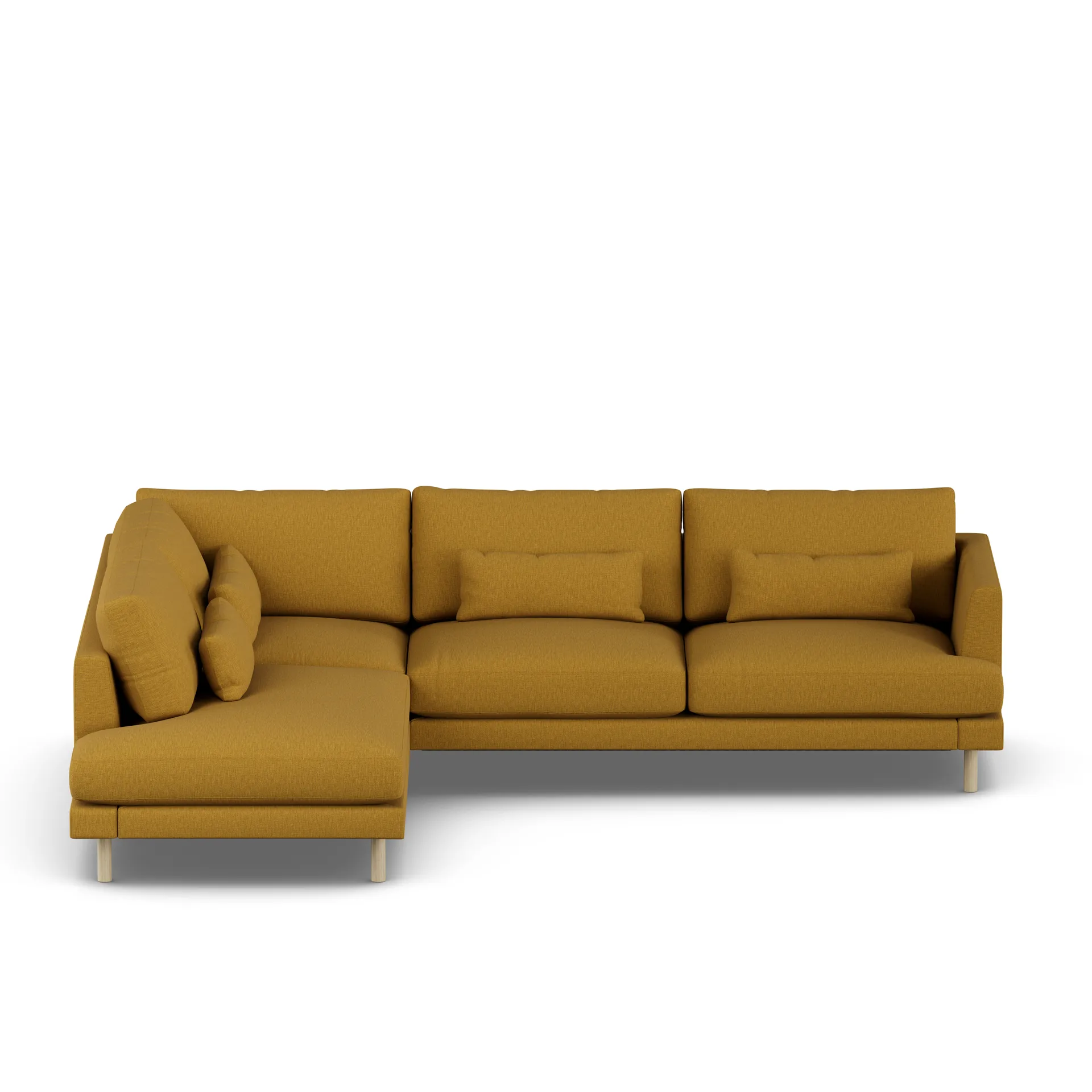 Bredhult sofa, Luiza Mustard 3972-hvidolieret eg, 3-pers. A2 1898