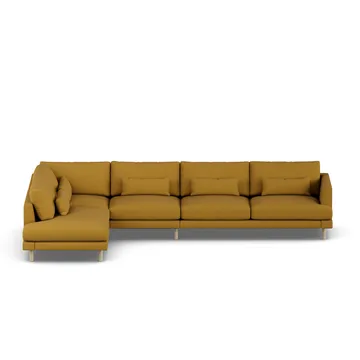 Bredhult sofa - Luiza Mustard 3972-hvidolieret eg, 4-pers. B2 - 1898