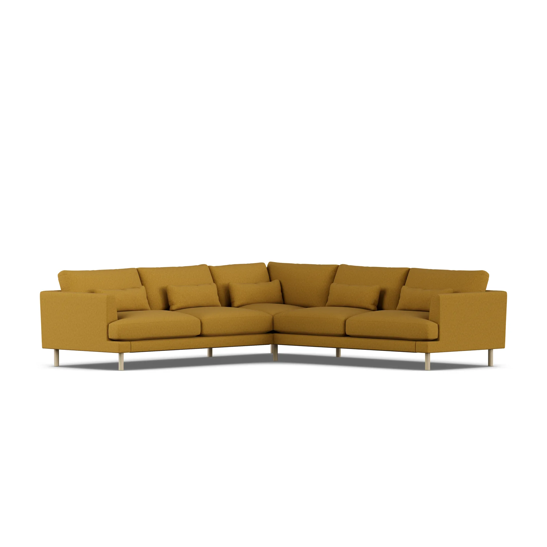 Bredhult sofa, Luiza Mustard 3972-hvidolieret eg, hjørnesofa F 1898