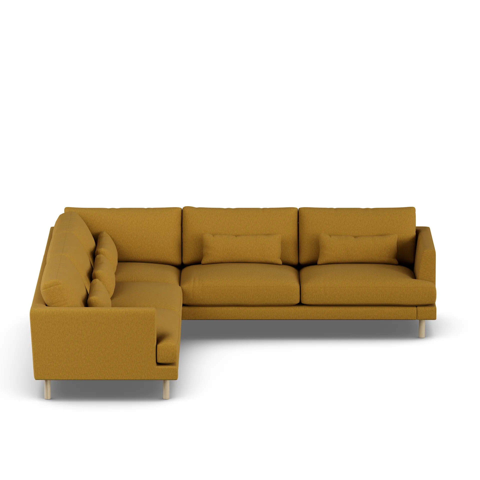 Bredhult sofa, Luiza Mustard 3972-hvidolieret eg, hjørnesofa F 1898